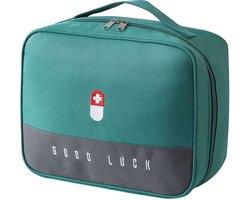 Good Luck EHBO Tas Leeg – Waterdichte Verbanddoos / Toilettas – EHBO Koffer Voor Thuis, Auto of Reizen – Compact & Draagbaar – 27x21x13,5 cm – Groen