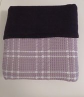 Ledikantdekentje - Baby deken - grijs/zwart - 140x100 cm - ( handgemaakt Sweet Baby Bedstraw )