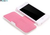 Rock Dancing Side Leather Flip Case White & Pink iPhone 5