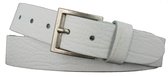 Leren Riem Dames/Heren | 3.5cm breed | Riemmaat: 105cm (totale lengte: 120cm) | 100% echt leer | Nikkelvrije gesp | Kleur: wit