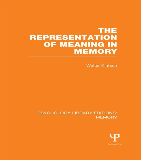 The Representation of Meaning in Memory (Ple - cover