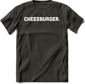 Cheeseburger - Snack T-Shirt | Grappig Verjaardag Kleding Cadeau | Eten En Snoep Shirt | Dames - Heren - Unisex Tshirt | - Donker Grijs - 3XL