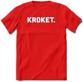 Kroket - Snack T-Shirt | Grappig Verjaardag Kleding Cadeau | Eten En Snoep Shirt | Dames - Heren - Unisex Tshirt | - Rood - S