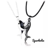 Sparkolia duo dolfijn kettingen | zwart zilver | magnetisch koppel walvis ketting liefde | Sparkolia Vriendschapskettingen | Valentijn cadeau