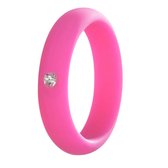 Silicone Ring-Zirkonia-MT 6-Allergievrij-Roze-Charme Bijoux