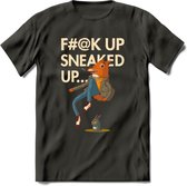 Casual vos quote T-Shirt Grappig | Dieren honden Kleding Kado Heren / Dames | Animal Skateboard Cadeau shirt - Donker Grijs - L