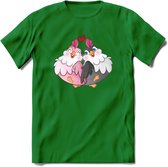 Tortelduifjes - Valentijn T-Shirt | Grappig Valentijnsdag Cadeautje voor Hem en Haar | Dames - Heren - Unisex | Kleding Cadeau | - Donker Groen - 3XL