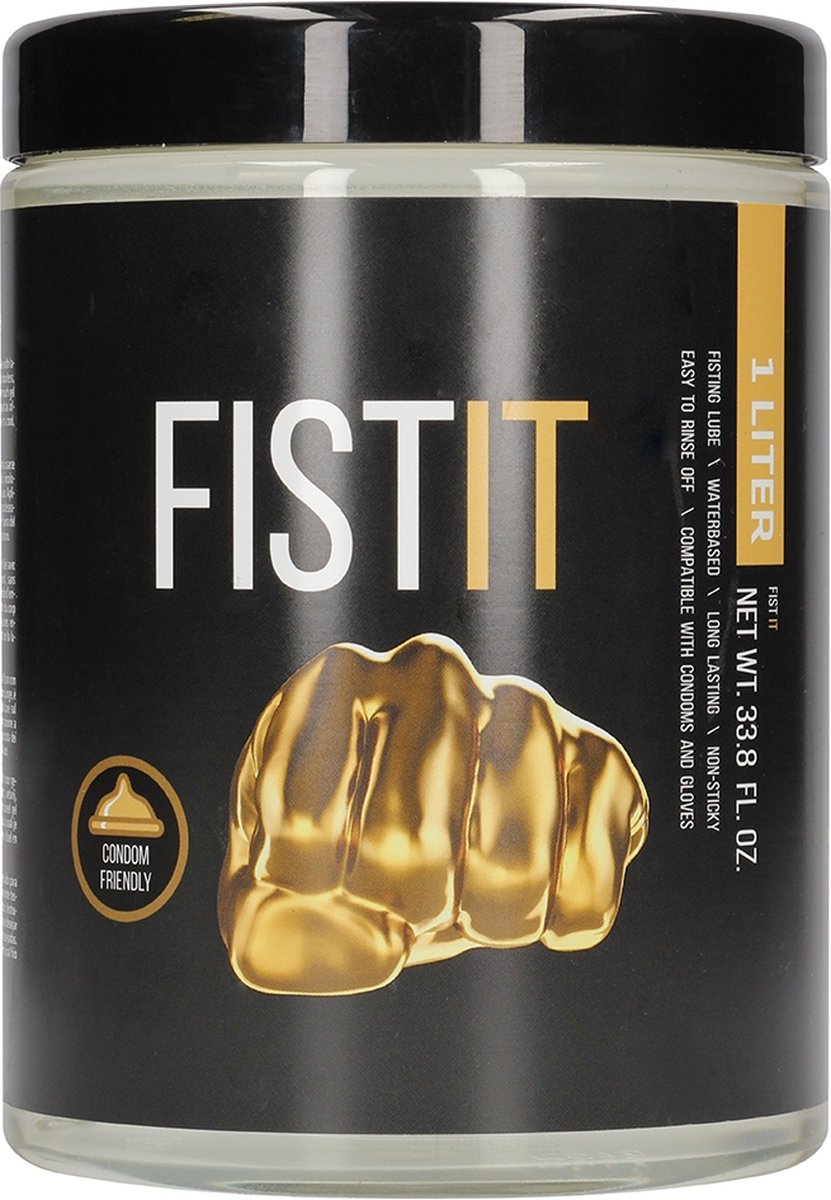 Fist It Jar Glijmiddel op Waterbasis in Handige Emmer - 1000ml