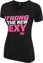 Womens Crew Neck Strong is the new Sexy Black-Hot Pink (MPLTS413) S