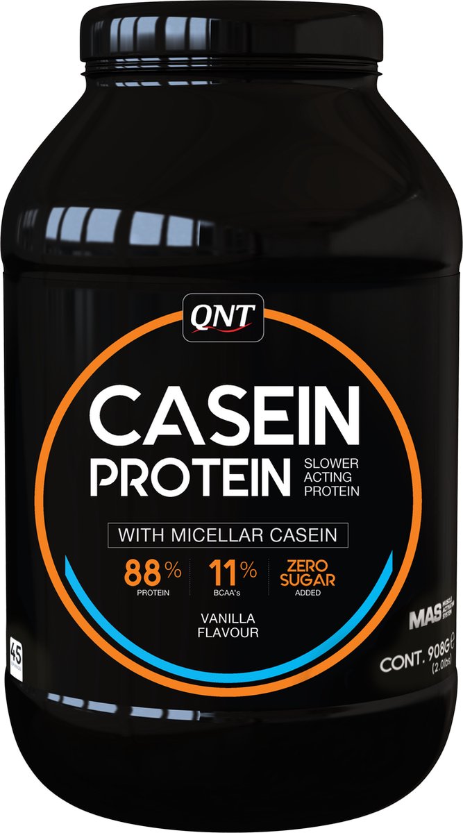 QNT Casein Protein | slow released eiwitshake | 908 gram | Vanille