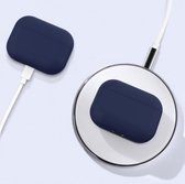 Siliconen case - geschikt voor Airpods Pro - Donker Blauw