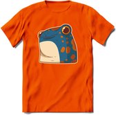 Koele kikker T-Shirt Grappig | Dieren reptielen Kleding Kado Heren / Dames | Animal Skateboard Cadeau shirt - Oranje - XL