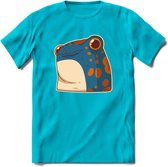 Koele kikker T-Shirt Grappig | Dieren reptielen Kleding Kado Heren / Dames | Animal Skateboard Cadeau shirt - Blauw - XXL