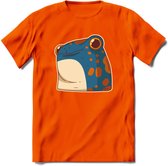 Koele kikker T-Shirt Grappig | Dieren reptielen Kleding Kado Heren / Dames | Animal Skateboard Cadeau shirt - Oranje - XXL