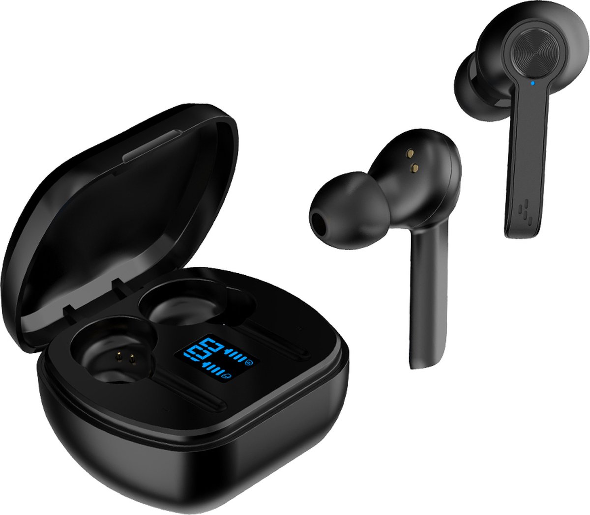Zorix AirBudz X16 Pro Draadloze Oordopjes Bluetooth Oortjes ANC Zwart