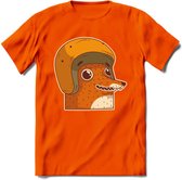 Safety fox T-Shirt Grappig | Dieren vos Kleding Kado Heren / Dames | Animal Skateboard Cadeau shirt - Oranje - XL