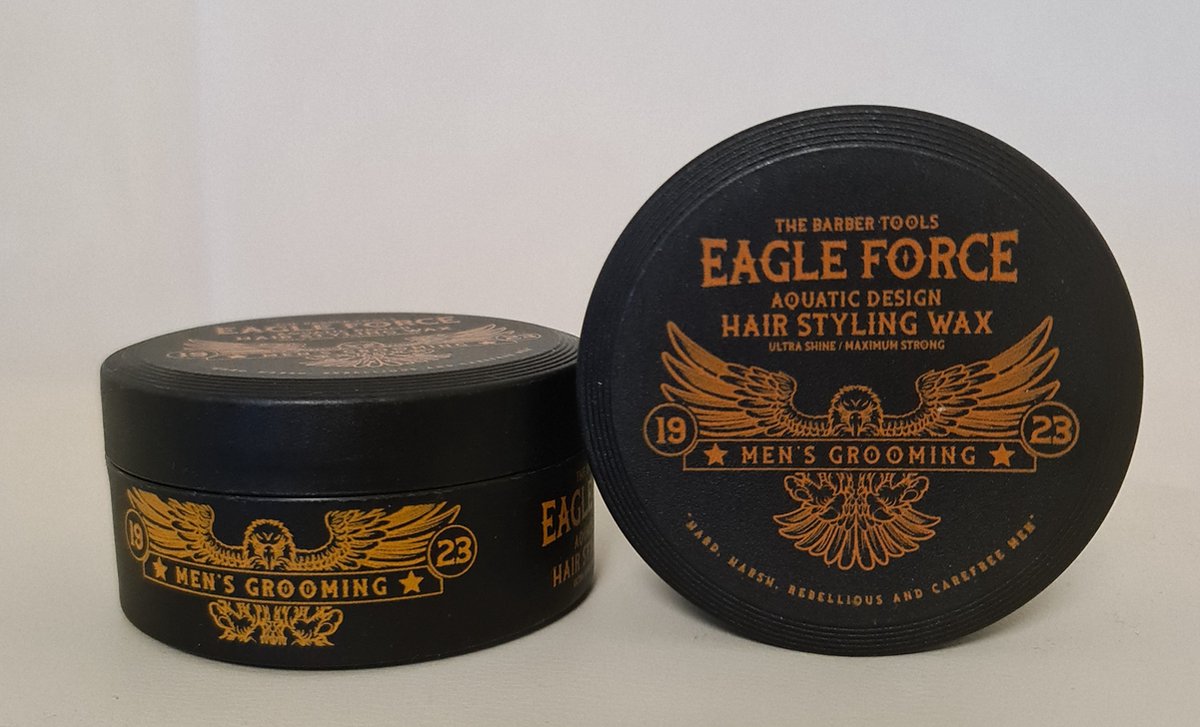 Eagle Force Wax 2 x 150 ML - Aquatic Design - Ultra Shine - Maximum Strong - Haar Wax - Hair Styling Wax - Frisse Haar Wax