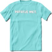 Patatje Met - Snack T-Shirt | Grappig Verjaardag Kleding Cadeau | Eten En Snoep Shirt | Dames - Heren - Unisex Tshirt | - Licht Blauw - XXL