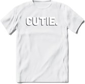 Cutie - Valentijn T-Shirt | Grappig Valentijnsdag Cadeautje voor Hem en Haar | Dames - Heren - Unisex | Kleding Cadeau | - Wit - L