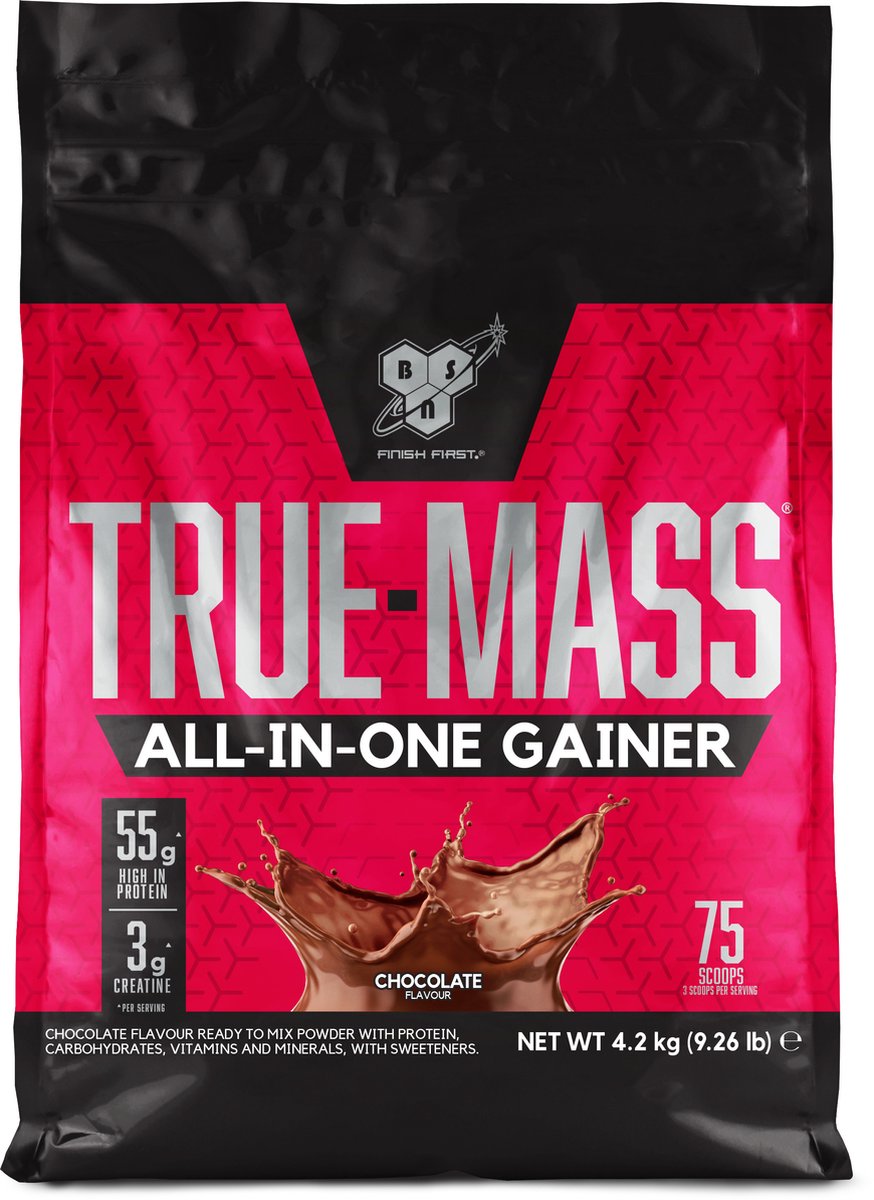 Goedkoopste BSN True Mass All-in One Mass Gainer - Weight Gainer - Chocolade - 25 shakes (4200 gram