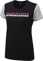 Womens Strong & Sexy T-Shirt Black - Hot Pink (MPLTS486) XS