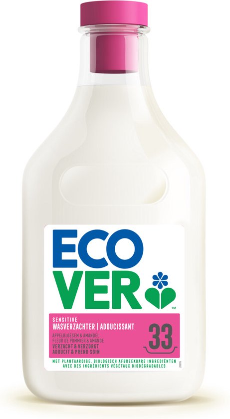 Ecover Wasverzachter Appelbloesem & Amandel 33 Wasbeurten - 6 x 1 liter - Voordeelverpakking