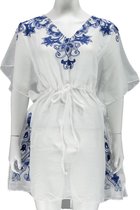 Overtop Dames Beach Zomerjurkje Blue/White