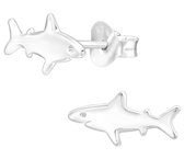 Joy|S - Zilveren haai oorbellen - egaal - 12 x 6 mm
