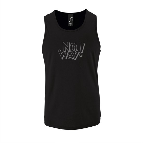 T-shirt de sport Tanktop noir avec "OMG!" (O mon Dieu)" Imprimé Argent Taille L