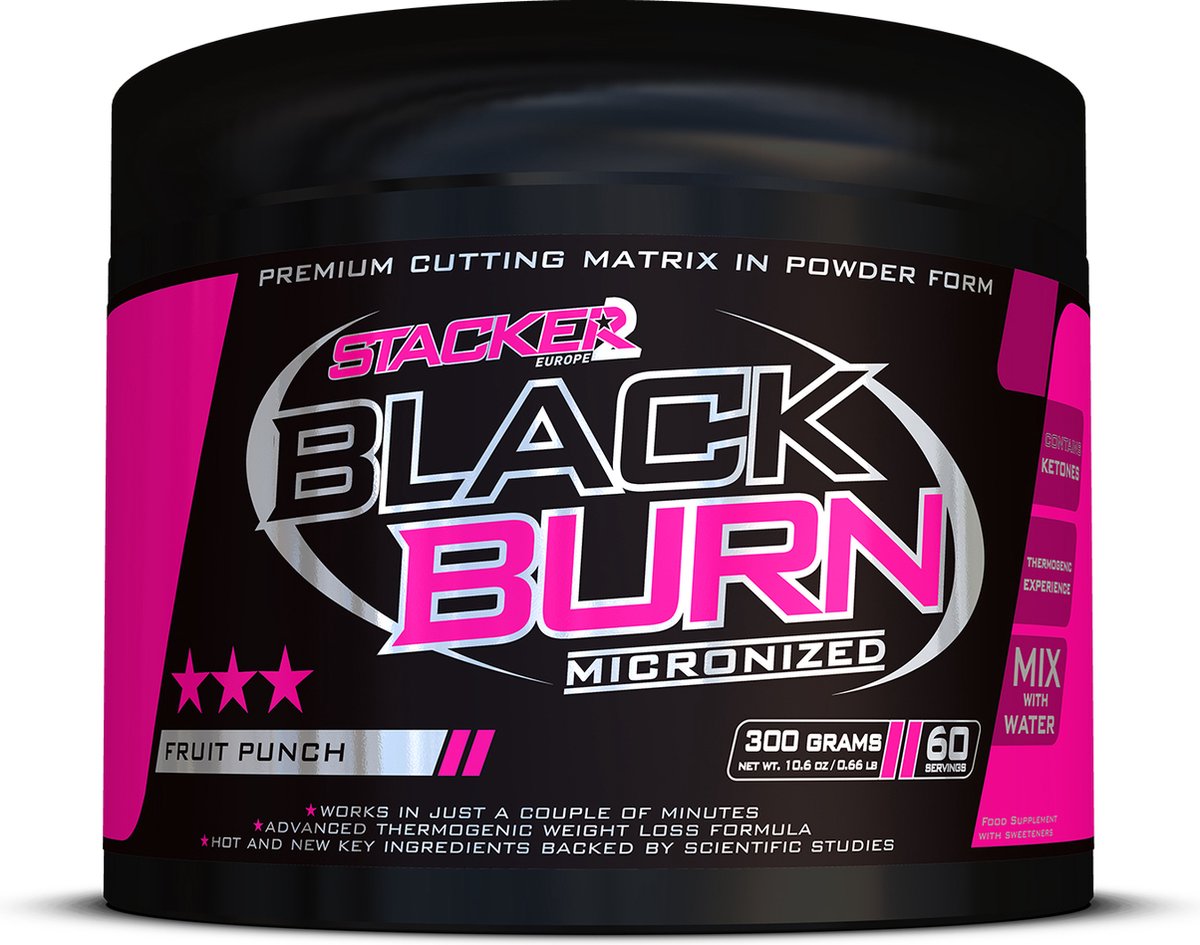 Goedkoopste Stacker 2 Black Burn Micronized 300gr (60 servings) Lemon