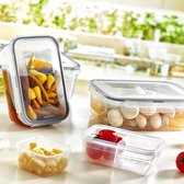 Vershouddoos - Vershoudbakjes Fresh Box - Keuken - 2,5 LT - Met druiprek - Grijs - Groente - Fruit - Lunchbox - Magnetronbakjes - Mealprepbakjes - Bewaardoos