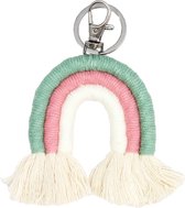 STUDIO Ivana - sleutelhanger regenboog multicolor - macramé tashanger - kleur 014