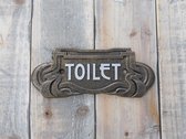 Bord "Toilet", teken van het toilet gemaakt van gietijzer, toilet teken in Art Nouveau stijl