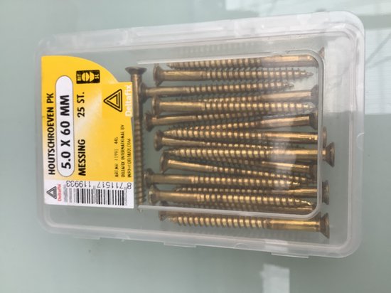 DIN 963 Verzonkenkop schroeven GEPERST - M2,5 - Messing - KING