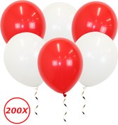 Valentijn Versiering Witte Rode Helium Ballonnen Decoratie Valentijn Verassing Verjaardag Feest Versiering  – 200 Stuks