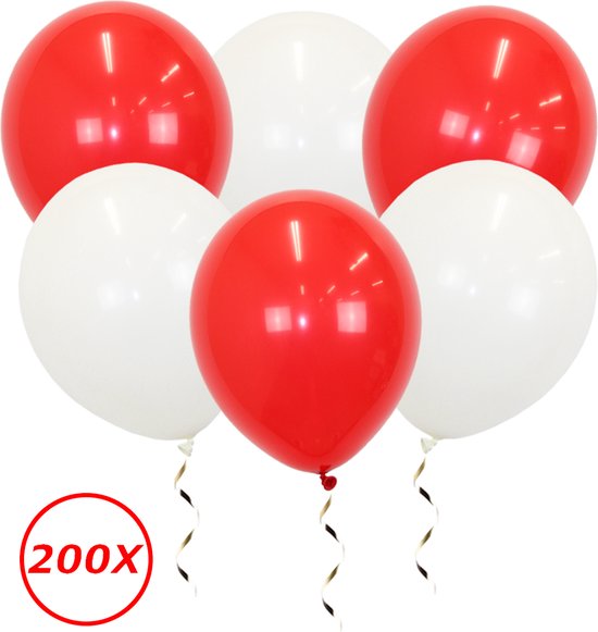 Valentijn Versiering Witte Rode Helium Ballonnen Decoratie Valentijn Verassing Verjaardag Feest Versiering – 200 Stuks