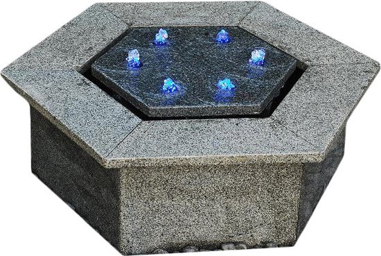 waterornament/fontein graniet Hexagon 90 cm