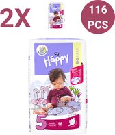 Bella Baby Happy Luiers Maat 5 Junior 12-25 kg (58 stuks) flexi Fit, premium kwaliteit luiers