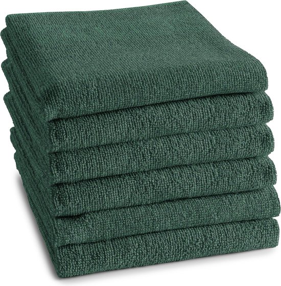 Foto: Ddddd 6x keukendoek logo 50x55 cm groen set van 6 stuks