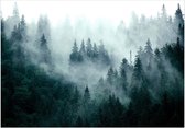 Zelfklevend fotobehang - Mountain Forest (Dark Green).