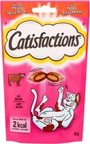 3x - Catisfactions - Kattensnack Met Rund - 3x60g