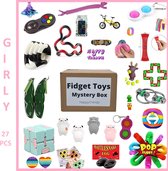 Happy Trendz® Fidget Toys 27 Stuks / Surprise Sensory Toys - Meisjes - Fidget Toys Mystery Box - Fidget Toys Pakket - Surprise Pop It - Fidget Cube - Jumping Elf - Fidget Toys Box