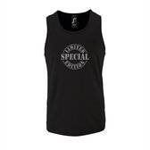Zwarte Tanktop sportshirt met "Limited Special Edition" Print Zilver Size XXXL