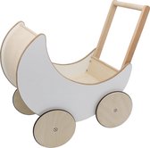 Baby poppenwagen gondel - houten poppenwagen - poppenbuggy - wit