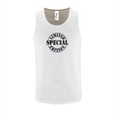 Witte Tanktop sportshirt met "Limited Special Edition" Print Zwart Size XXL