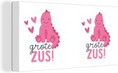 Canvas schilderij 160x80 cm - Wanddecoratie Grote zus! - Spreuken - Zusje - Broertje - Quotes - Muurdecoratie woonkamer - Slaapkamer decoratie - Kamer accessoires - Schilderijen