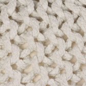Furnibella – Poef Handgebreid Katoen Wit Poefs Poefen Hocker Voetenbankje Zitpoef