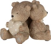 J-Line Teddy 3Delig Poly Lichtbruin Set van 2 stuks