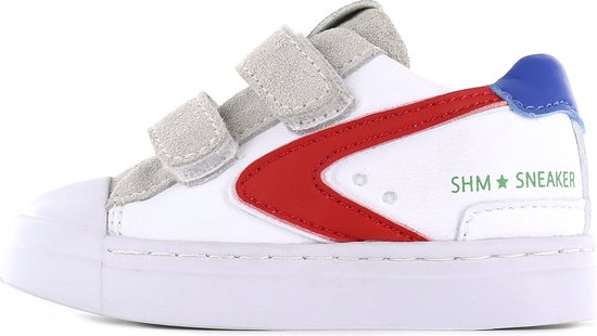 Sneakers | Jongens | white red | Leer | Shoesme | Maat 28
