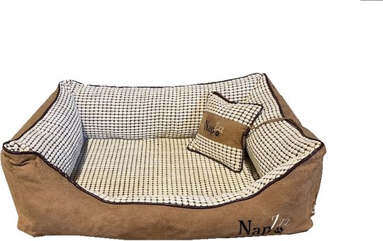 NapZZZ Hondenmand met kussen Beige Maat M: 90x70 cm